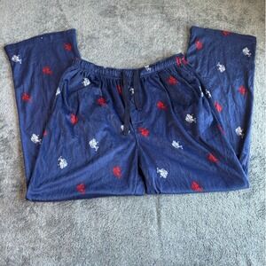 U.S. Polo Assn. Men's XL Sleepwear Lounge Pants Blue Red‎ White Ponies